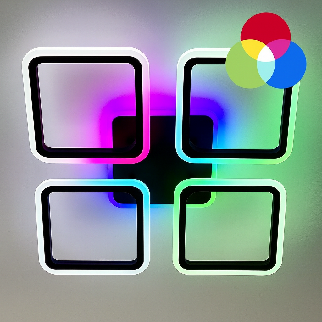 Люстра ЛЕД квадрат LUMINARIA 120W до 20 м² колір Чорний LOOK RGB 120W 4S BK, фото 1