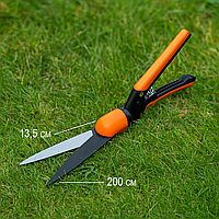 Ножиці для трави Top Flora 330 мм з поворотним лезом 360° для стрижки газону та кущів