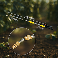 Телескопічна штанга для обприскувача 2 м посилена з нержавіючої сталі з латунною насадкою