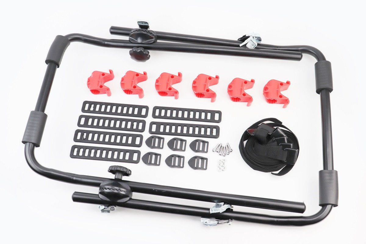 Кріплення велосипеда HS-QC-02 для трьох одиниць на задні двері автомобіля/кришку багажника чорний, фото 1