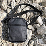 Якісна чоловіча сумка з натуральної шкіри, сумка месенджер, шкіряна барсетка, сумка через плече, фото 3