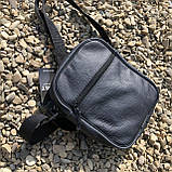 Якісна чоловіча сумка з натуральної шкіри, сумка месенджер, шкіряна барсетка, сумка через плече, фото 4