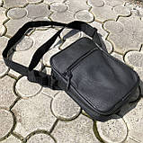 Якісна чоловіча сумка з натуральної шкіри, сумка месенджер, шкіряна барсетка, сумка через плече, фото 6