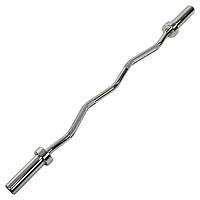 Гриф для штанги сталевий хромований Олімпійський W-подібний LiveUp LP8053 довжина 1,2м ø50мм хром