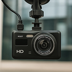 Відеореєстратор A-10 2 камери 1280P HD екран 4" G-сенсор нічне бачення кут огляду 170° чорний LUGI