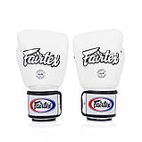 Боксерські рукавиці Fairtex BGV1, Білі, шкіряні, 12 унцій (340г.) для спортсменів 60-80 кг. + бинти, фото 5