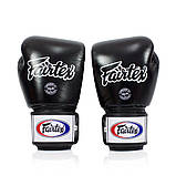 Боксерські рукавиці Fairtex BGV1, Чорні, шкіряні, 16 унцій (454г.) для спортсменів 90-100 кг. + бинти, фото 5