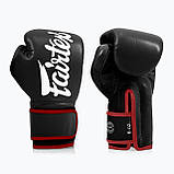 Боксерські рукавиці Fairtex BGV14, Чорні, 14 унцій (397г.) для спортсменів 80-90 кг. + бинти, фото 5