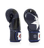 Боксерські рукавиці Fairtex BGV1, Сині, шкіряні, 10 унцій (283 г) для спортсменів від 8 років до 60 кг + бинти, фото 7