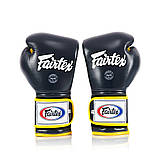 Боксерські рукавиці Fairtex BGV9, Сині, шкіряні, 16 унцій (454г.) для спортсменів 90-100 кг. + бинти, фото 5