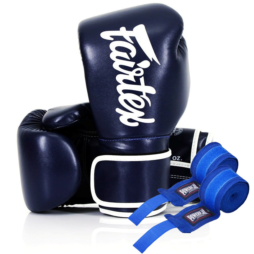 Боксерські рукавиці Fairtex BGV14, Сині, 12 унцій (340г.) для спортсменів 60-80 кг. + бинти, фото 1