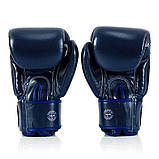 Боксерські рукавиці Fairtex BGV1-ONE, Сині, шкіряні, 12 унцій (340г.) для спортсменів 60-80 кг. + бинти, фото 6