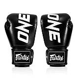 Боксерські рукавиці Fairtex BGV1-ONE, Чорні, шкіряні, 16 унцій (454г.) для спортсменів 90-100 кг. + бинти, фото 5