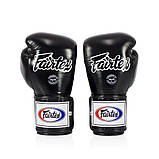 Боксерські рукавиці Fairtex BGV5, Чорні, шкіряні, 10 ун. (283 г) для спортсменів від 8 років до 60 кг + бинти, фото 5