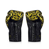 Боксерські рукавиці Fairtex BGVG2 Velcro, Чорні, шкіряні, 16 унцій (454г.) для спортсменів 90-100 кг. + бинти, фото 6