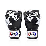Боксерські рукавиці Fairtex BGV1 Star, Чорні, шкіряні, 14 унцій (397г.) для спортсменів 80-90 кг. + бинти, фото 5