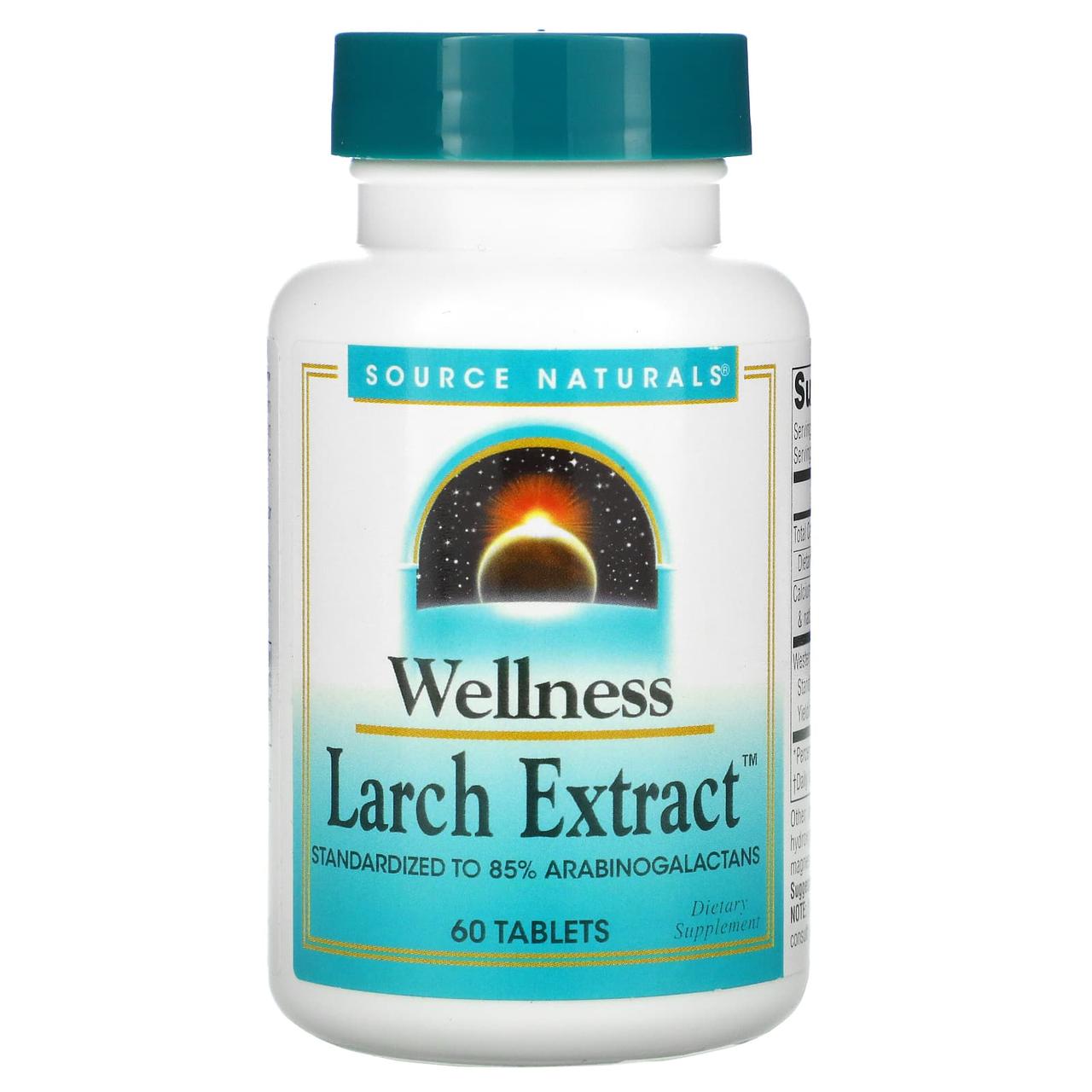 Модрина, Larch, Source Naturals, Wellness, екстракт, 60 таб., фото 1
