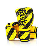 Боксерські рукавиці Fairtex BGV14Y, Жовті, 12 унцій (340г.) для спортсменів 60-80 кг. + бинти, фото 5