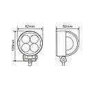 Фара світлодіодна Brevia ERISTAR 4D Spot 10-30V, 12W (4x3W), 880Lm, 1шт, фото 6