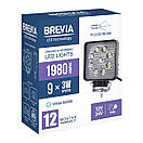 Фара світлодіодна Brevia EPISTAR Flood 10-30V, 27W (9x3W), 1980Lm, 1шт, фото 7