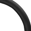 Чохол на кермо Carlife 37-39см, шкіра, чорний, біла гума, один шов, фото 3