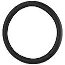 Чохол на кермо Carlife 37-39см, шкіра, чорний, біла гума, один шов, фото 4