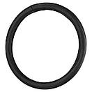 Чохол на кермо Carlife 39-41см, шкіра, чорний, біла гума, один шов SW340L, фото 2