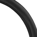 Чохол на кермо Carlife 39-41см, шкіра, чорний, біла гума, один шов SW340L, фото 3