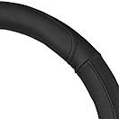 Чохол на кермо Carlife 37-39см, шкіра, чорний SW242M, фото 3