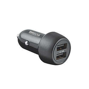 Автомобільний зарядний пристрій Brevia ePower DualDrive 12W 2xUSB-A чорний