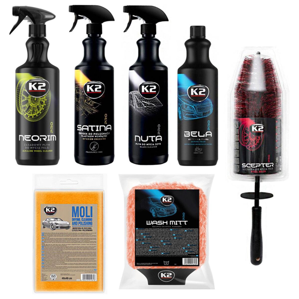 Міні набір по догляду за авто професійна хімія K2 (7 од.), фото 1