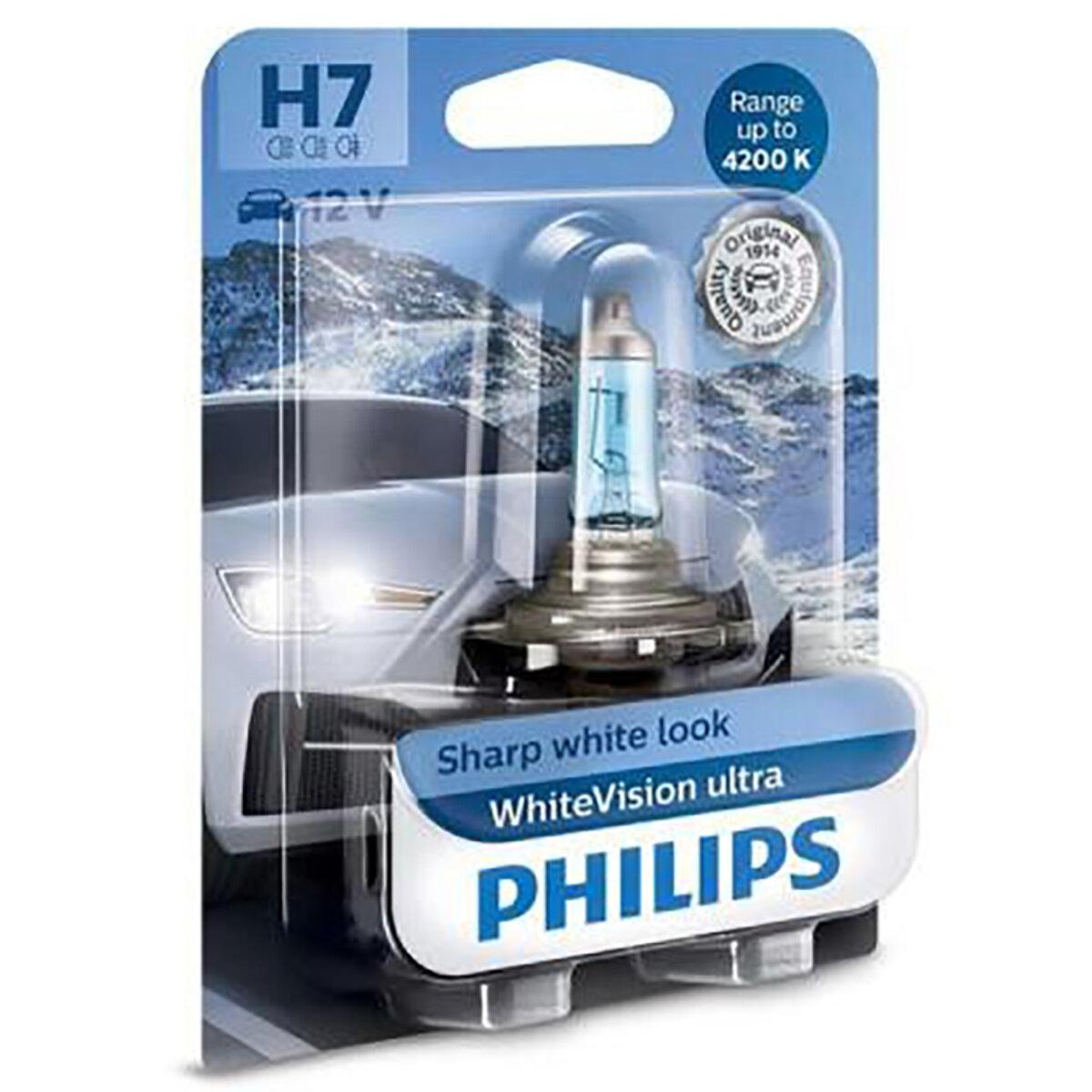 Галогенова лампа Philips H7 WhiteVision Ultra+60% 4200K 12V 55W PX26d, фото 1