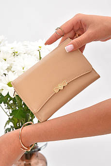 Гаманець жіночий з екошкіри бежевого кольору 205211M