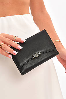 Гаманець жіночий з екошкіри чорного кольору 205212M