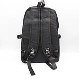 Підлітковий рюкзак для хлопчика з USB (46х30х15 см), Чорний / Шкільний рюкзак світловідбивний, фото 8