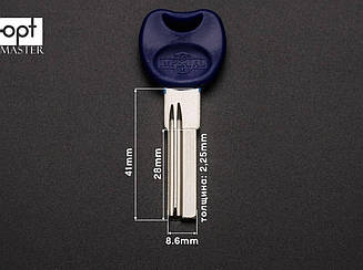 Заготовка ключа AP-1B IMPERIAL з пластиковою ручкою (латунь)