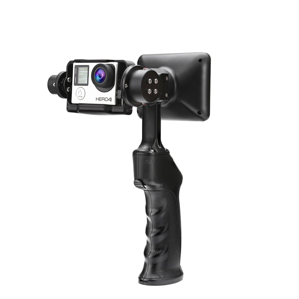 Електронний стабілізатор (стедікам) WenPod GP1 з дисплеєм 3.5 дюйми для екшн камер GoPro 3, 3+ 4 Black Silver