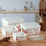 Набір судочків пластикових прямокутних FRICO 4 шт з малюнком, фото 3