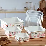 Набір судочків пластикових прямокутних FRICO 4 шт з малюнком, фото 5