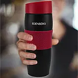 Термокухоль з силіконовим тримачем EDENBERG 380 мл чорний, фото 4