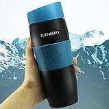 Термокухоль з силіконовим тримачем EDENBERG 380 мл чорний, фото 5