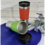 Термокухоль з силіконовим тримачем EDENBERG 480 мл нержавіюча сталь, фото 5