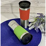 Термокухоль з силіконовим тримачем EDENBERG 480 мл нержавіюча сталь, фото 6