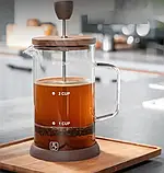 Френч-пресс EDENBERG 1000 мл с бамбуковой крышкой, фото 2