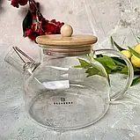 Чайник заварювальний EDENBERG жароміцне скло 1500 мл, фото 3