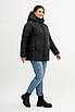 Модна куртка зимова жіноча великого розміру 50-60 чорний, фото 2