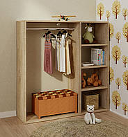 Вішалка настінна. Вішалка в передпокій. Вішалка настінна з полицею і гачками MebelProff B7 Сонома