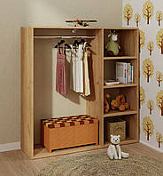 Вішалка настінна. Вішалка в передпокій. Вішалка настінна з полицею і гачками MebelProff B7 Крафт Золотий