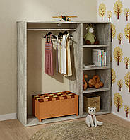 Вішалка настінна. Вішалка в передпокій. Вішалка настінна з полицею і гачками MebelProff B7 Бетон