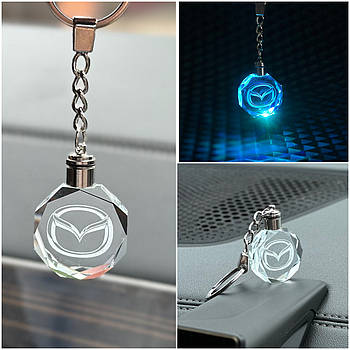 Брелок Crystal з різнокольоровою підсвіткою MAZDA